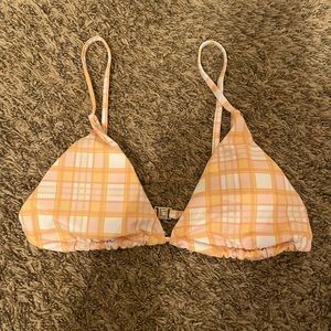 Plaid triangle bikini top